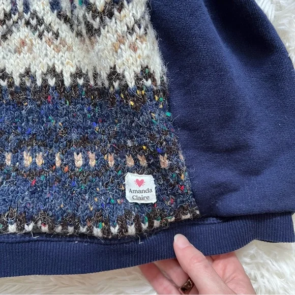 Vintage Upcycled Peter England Knit Sweater with Modern Sleeves - Picture 4 of 5